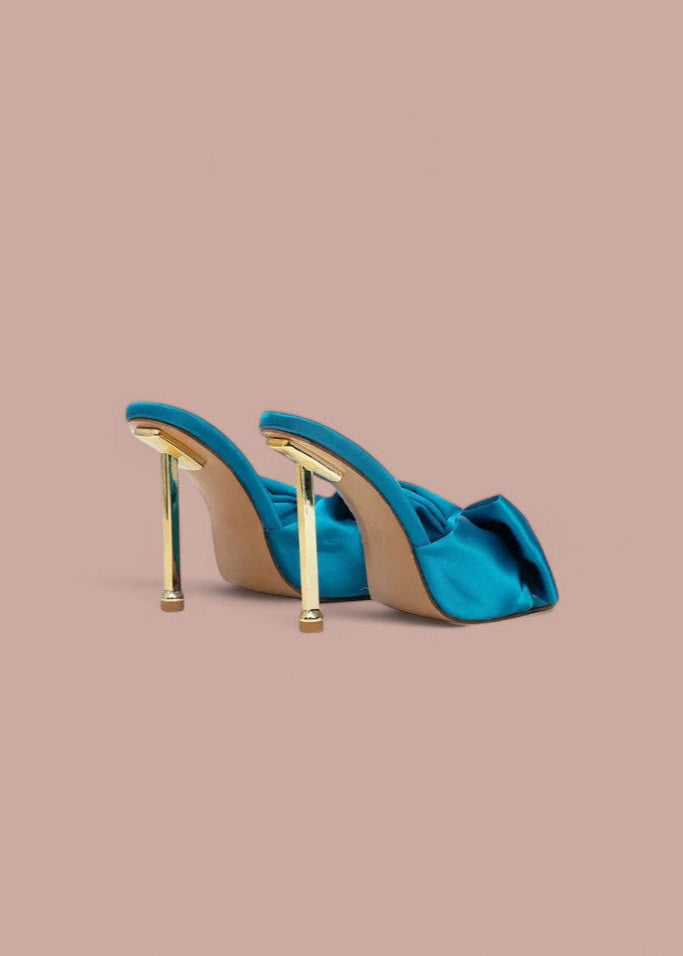 Chloe Turquoise|| Satin Ribbon Heels