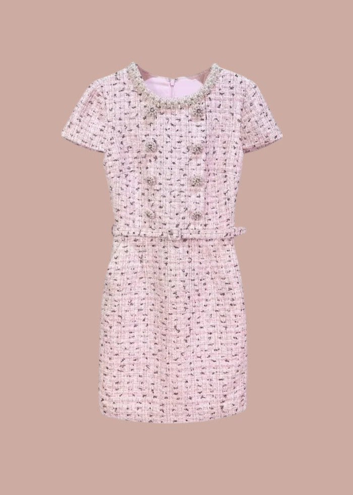 Nena || Elegant Mini Dress with Button Detailing