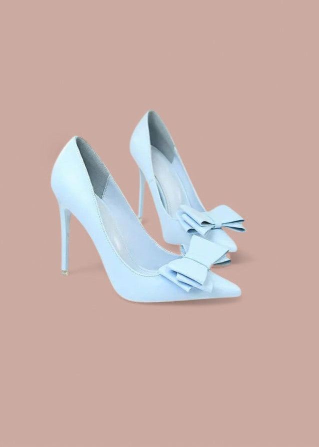 Coco Red || Elegant Bow Detail High Heels Baby Blue / 35