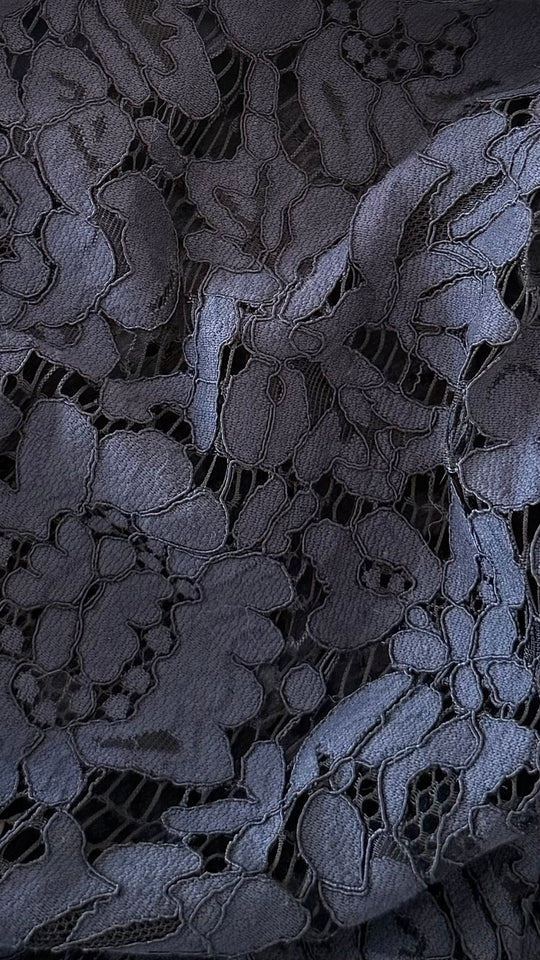 Dark-Blue Lace Midi Dress - Bleu Nuit