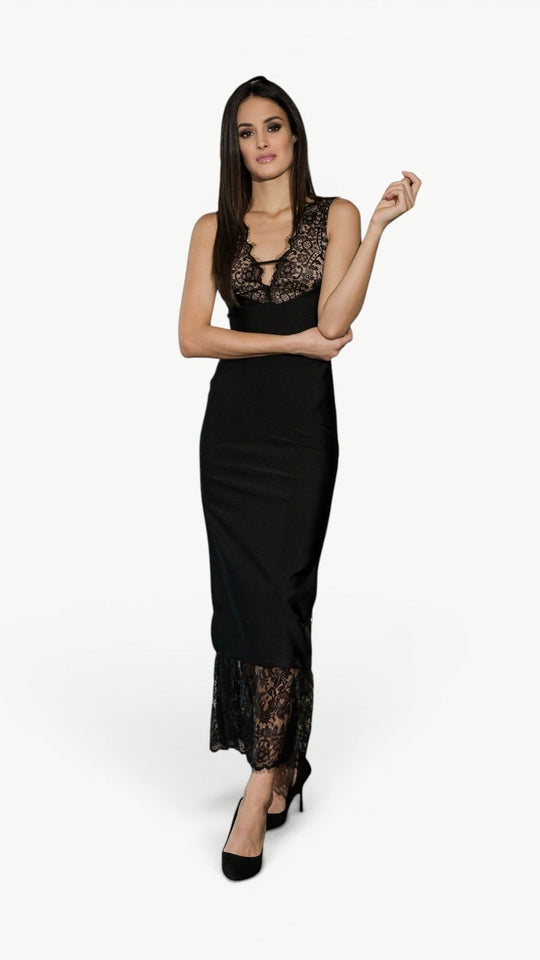 Mesh Maxi Dress Noir