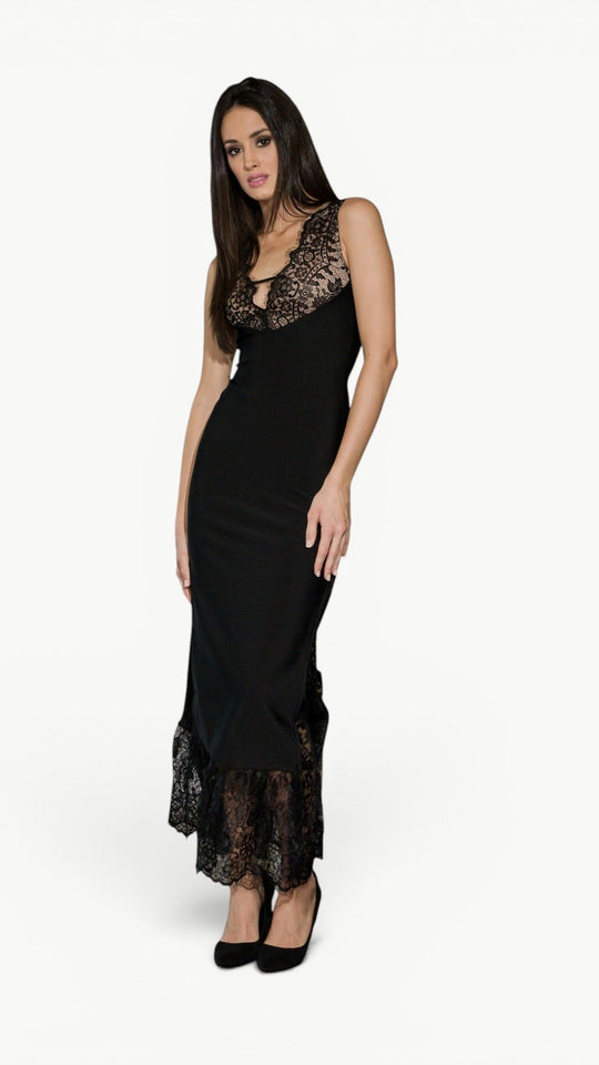 Mesh Maxi Dress Noir