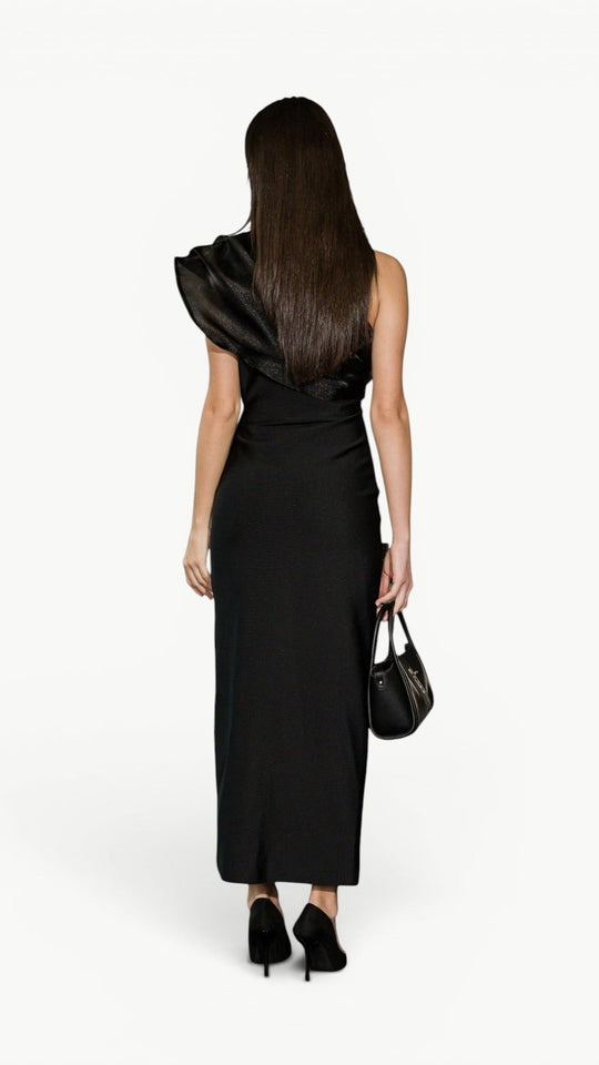 Embellished One-Schoulder Maxi Dress