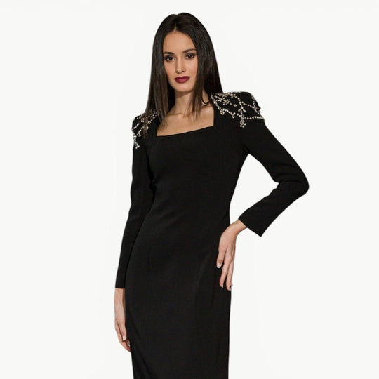 Crystal-Embellished  Maxi Dress
