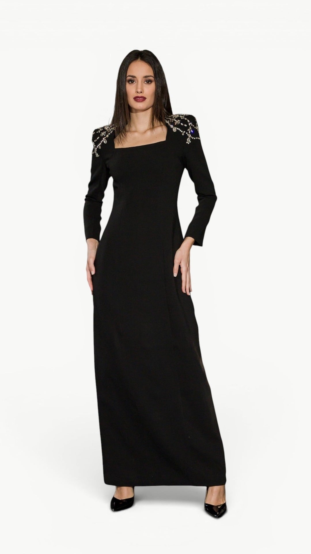 Crystal-Embellished  Maxi Dress