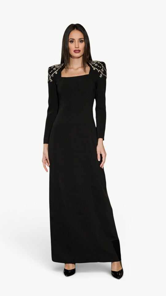 Crystal-Embellished  Maxi Dress