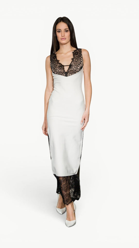 Mesh Maxi Dress Blanche