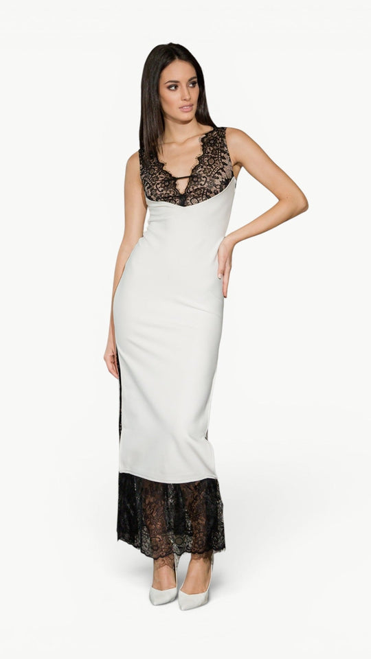 Mesh Maxi Dress Blanche