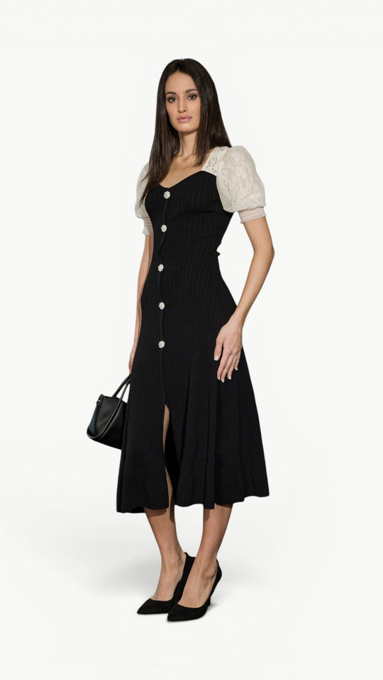 A-Line Knit Midi Dress