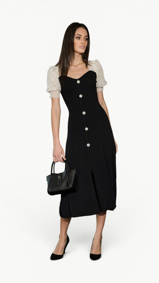 A-Line Knit Midi Dress