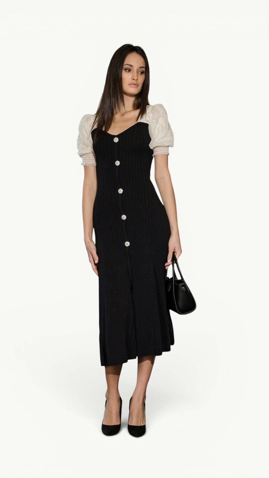 A-Line Knit Midi Dress