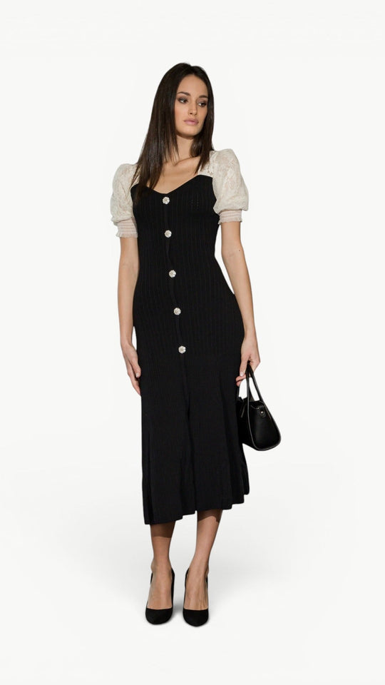 A-Line Knit Midi Dress