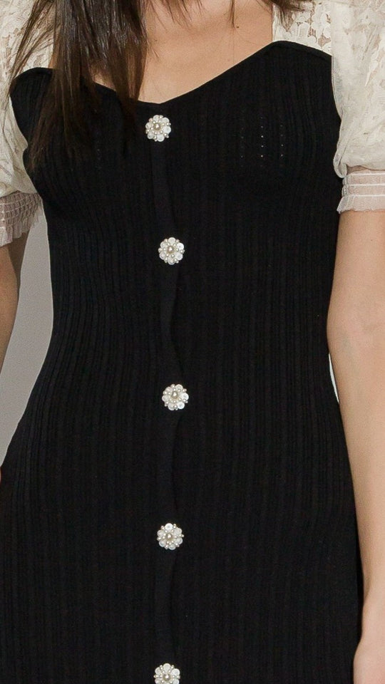 A-Line Knit Midi Dress