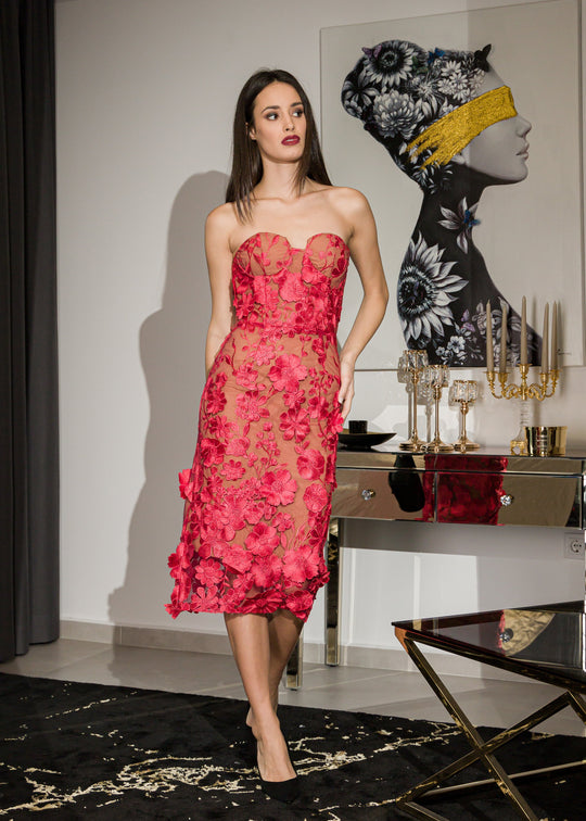 Fleur Dress - Rouge