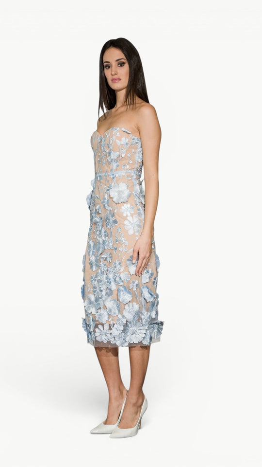 3D Embellished Midi Dress