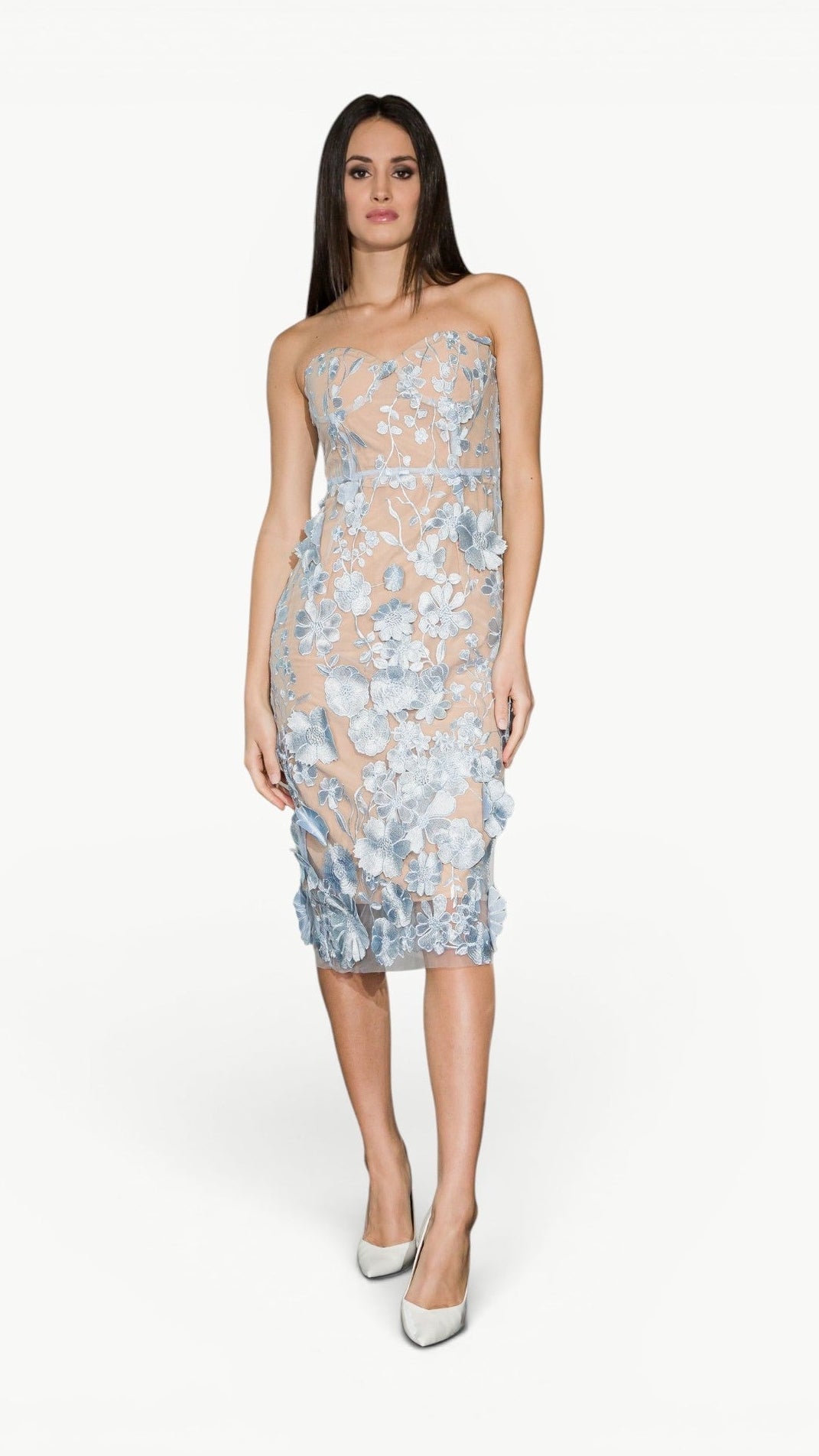 3D Embellished Midi Dress