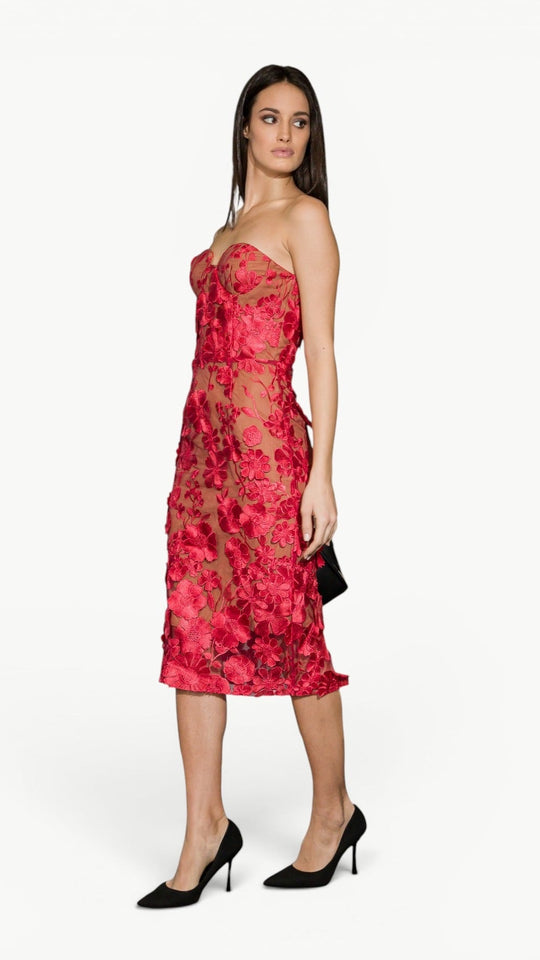 3D Embellished Midi Dress