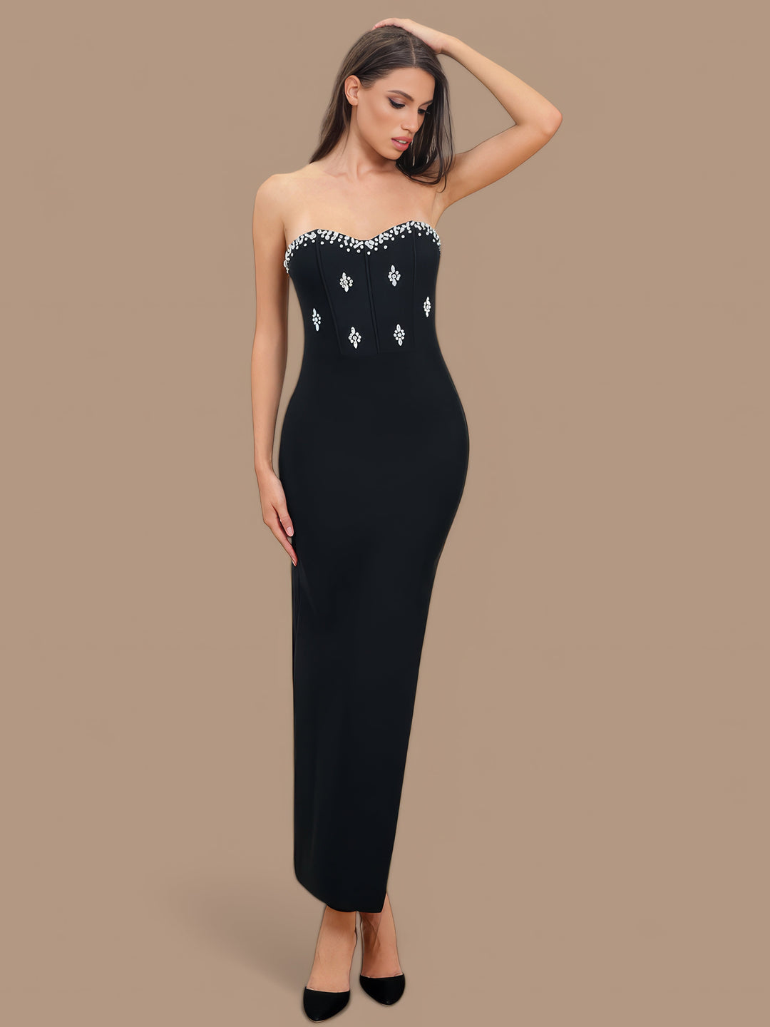 Belle || Chic Bandage Maxi Dress Black / XS