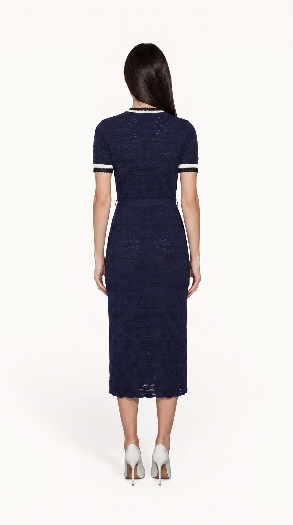 Navy Knit Midi Dress